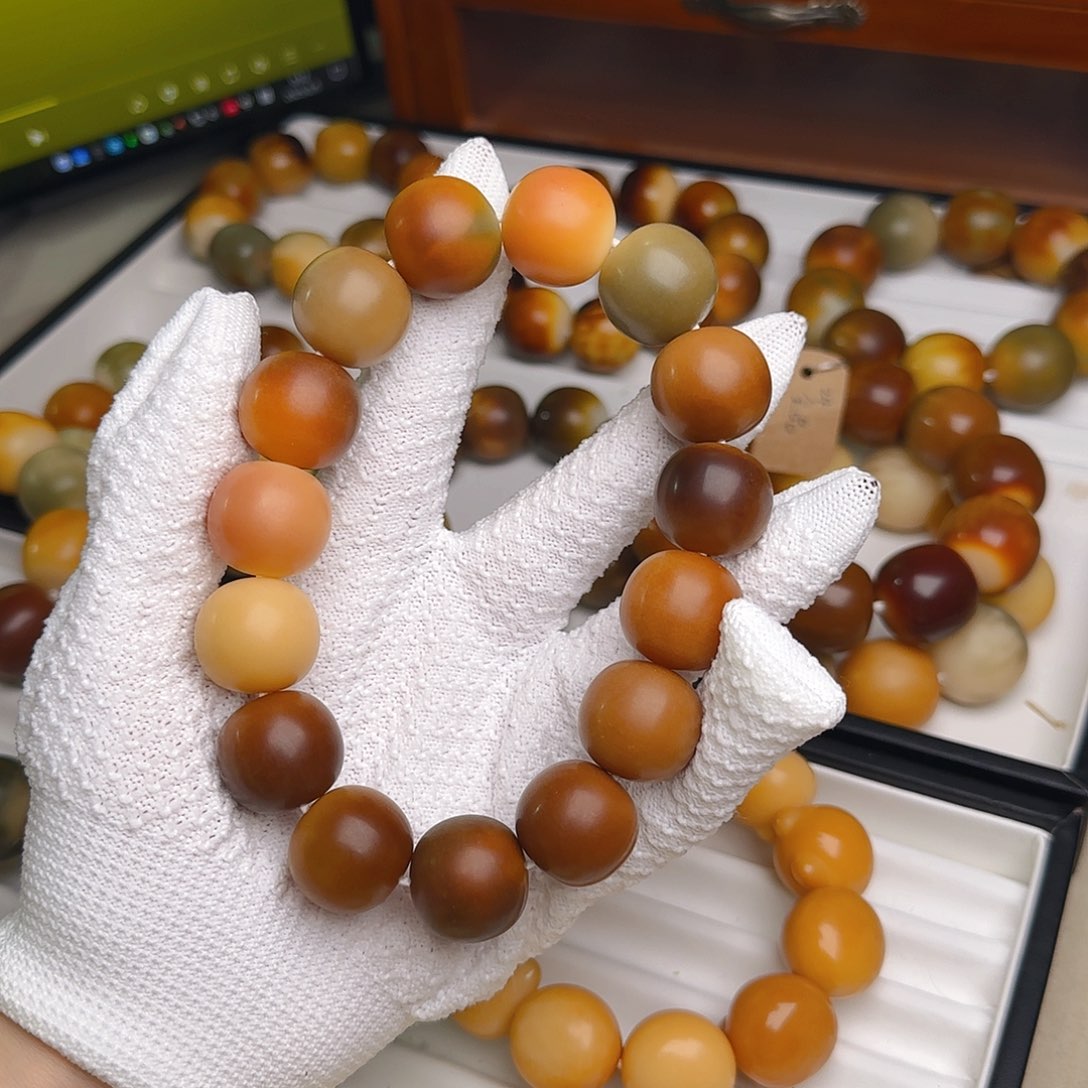 菩提根/象牙果手串卡20干磨手持微微瑕不退