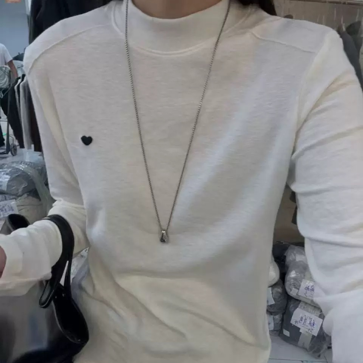 半高领加绒莫代尔打底T恤韩版时尚秋冬ins