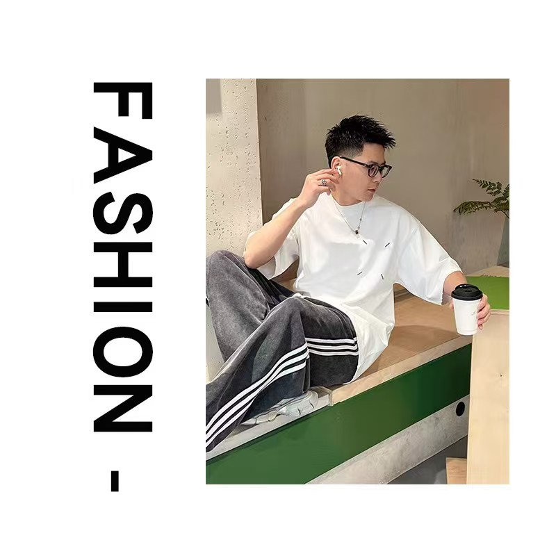 【101-130】新款男士欧货重工休闲百搭男装潮流休闲男款短袖