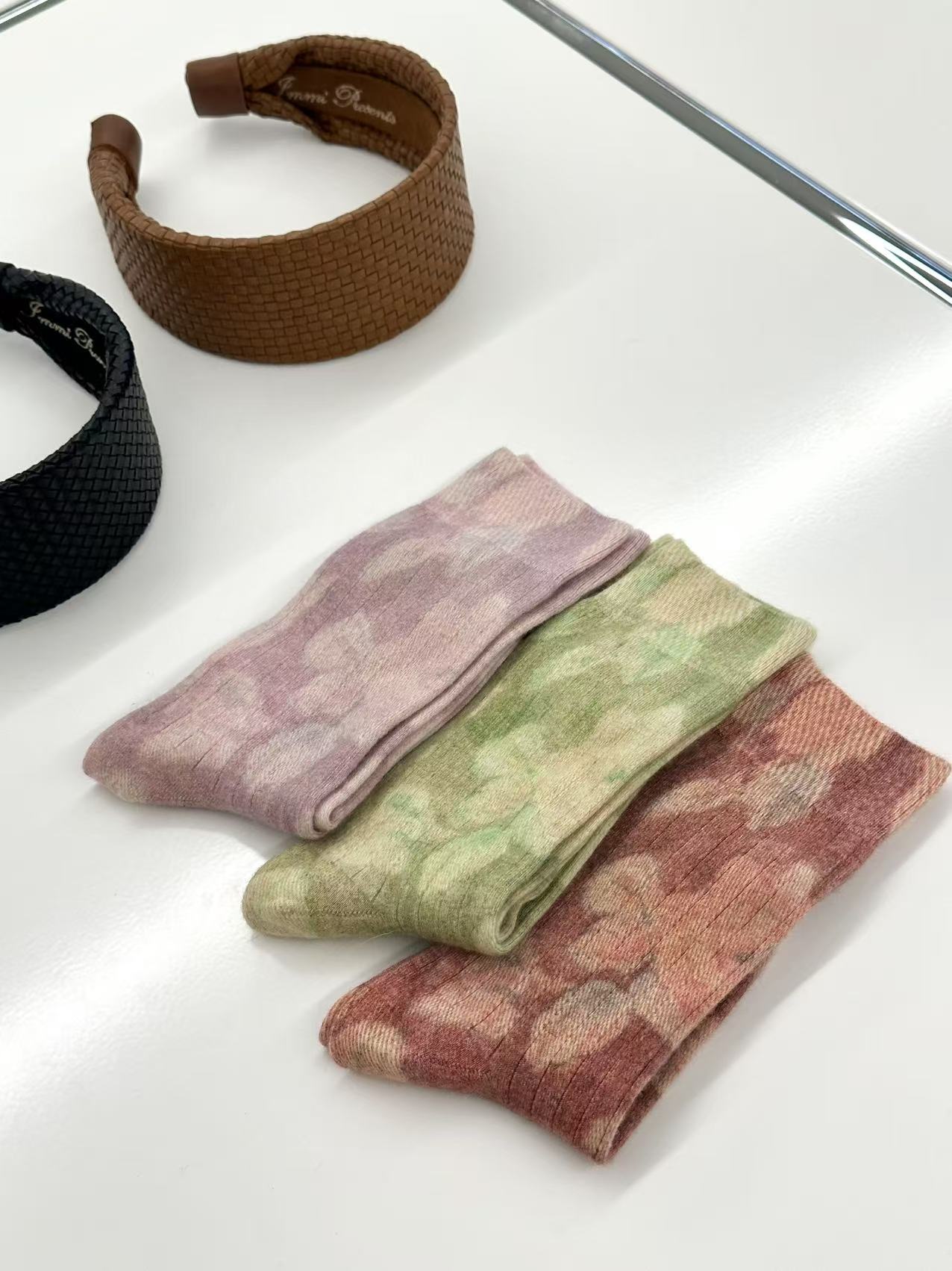 IMMI 羊绒印花中筒袜