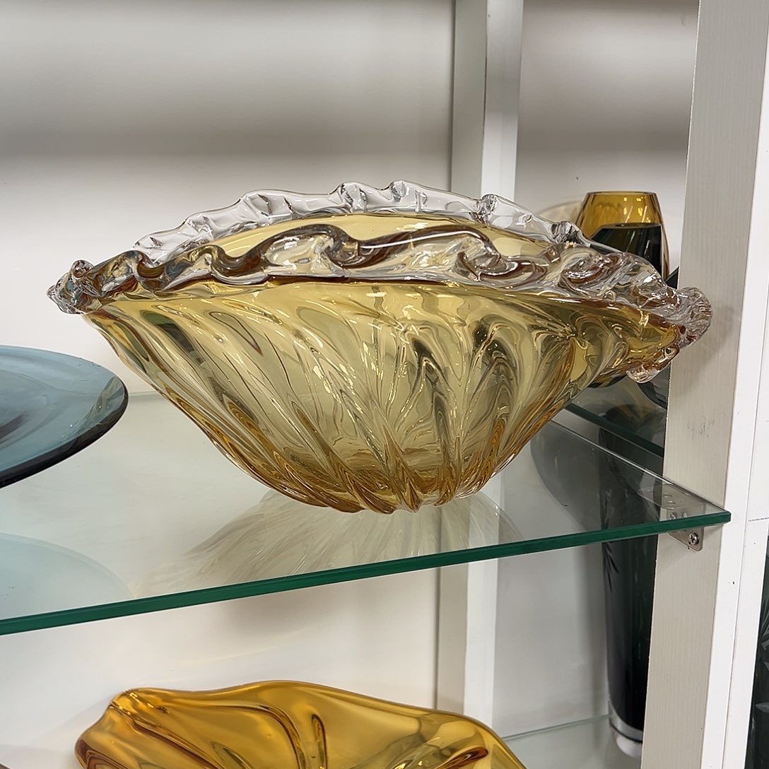 琉璃长39琥珀女王的衣领琉璃果盘花器