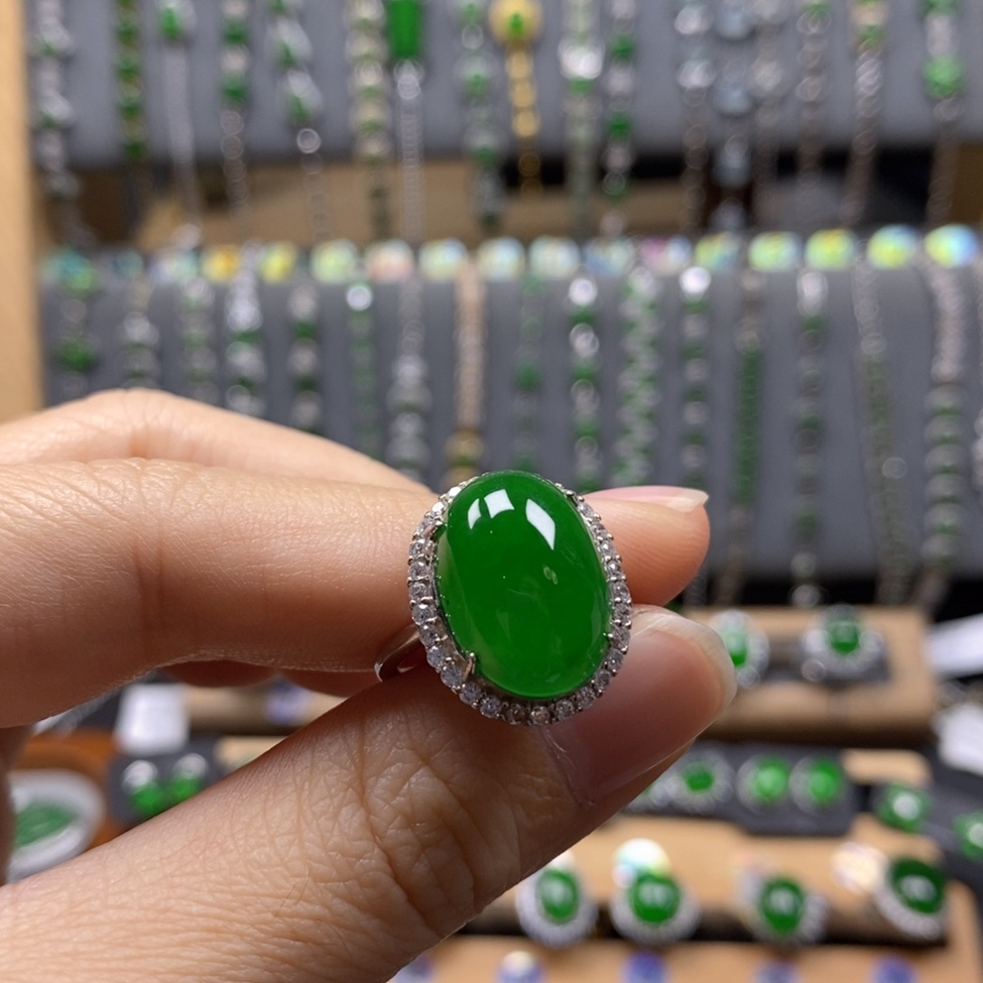 颈饰银S925镶嵌翡翠思*16.7mm