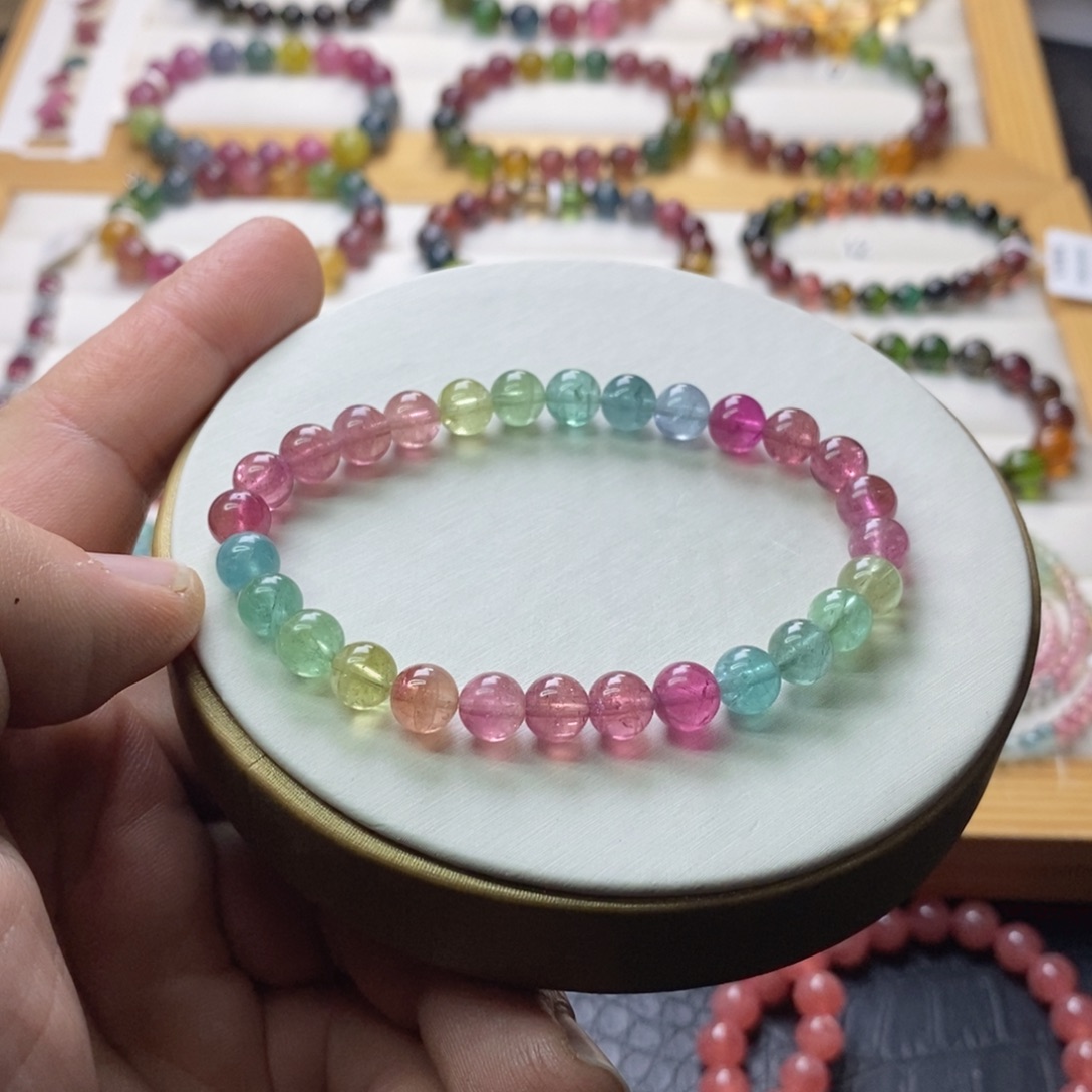 碧玺手链碧玺未镶嵌