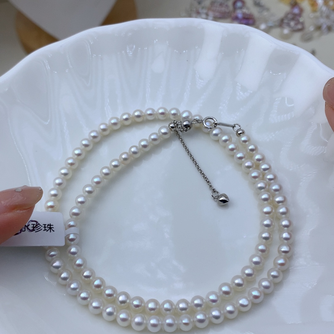 是***呀颈饰淡水珍珠银S925镶嵌