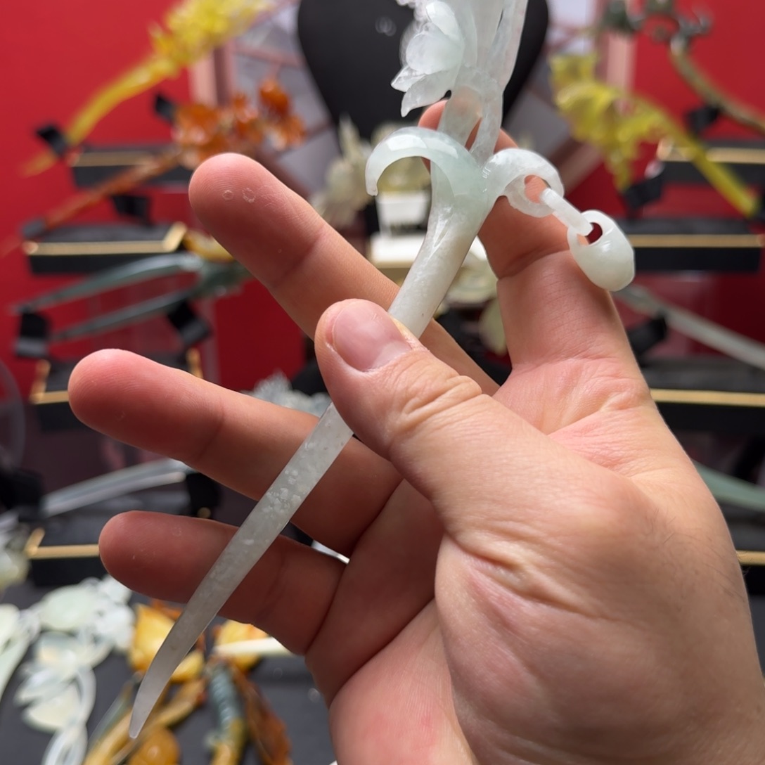 岫玉发饰未镶嵌明君玉簪贼拉好看