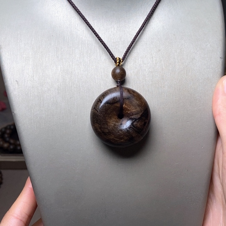 沉香木手串越南芽庄白棋楠瘤疤平安扣吊坠