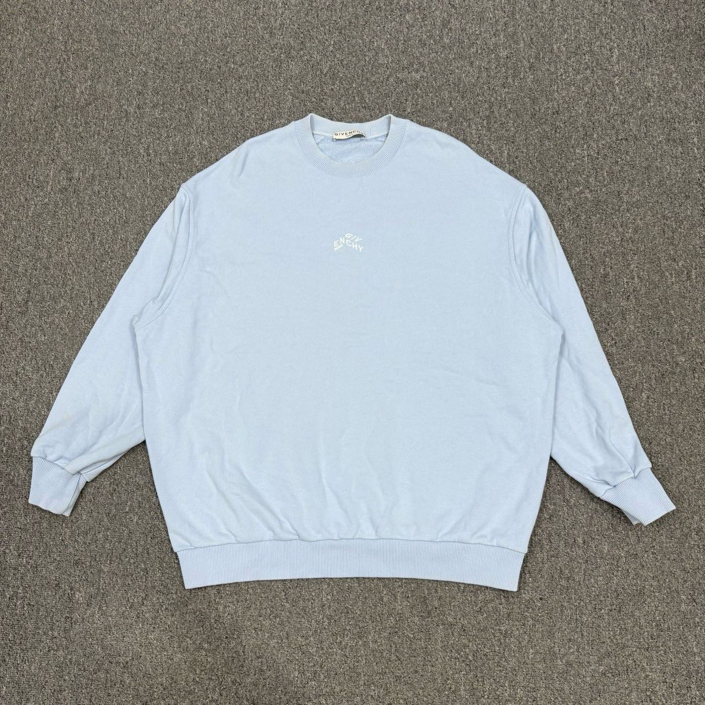 95新 Givenchy/纪梵希 15341396 浅蓝色logo刺绣卫衣 XS码95新