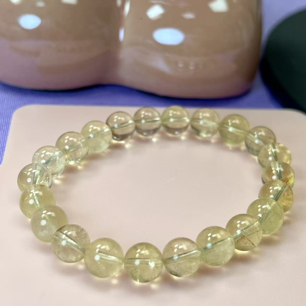 天然星光柠檬黄水晶手串手链6-13mm巴西高级感女友礼物