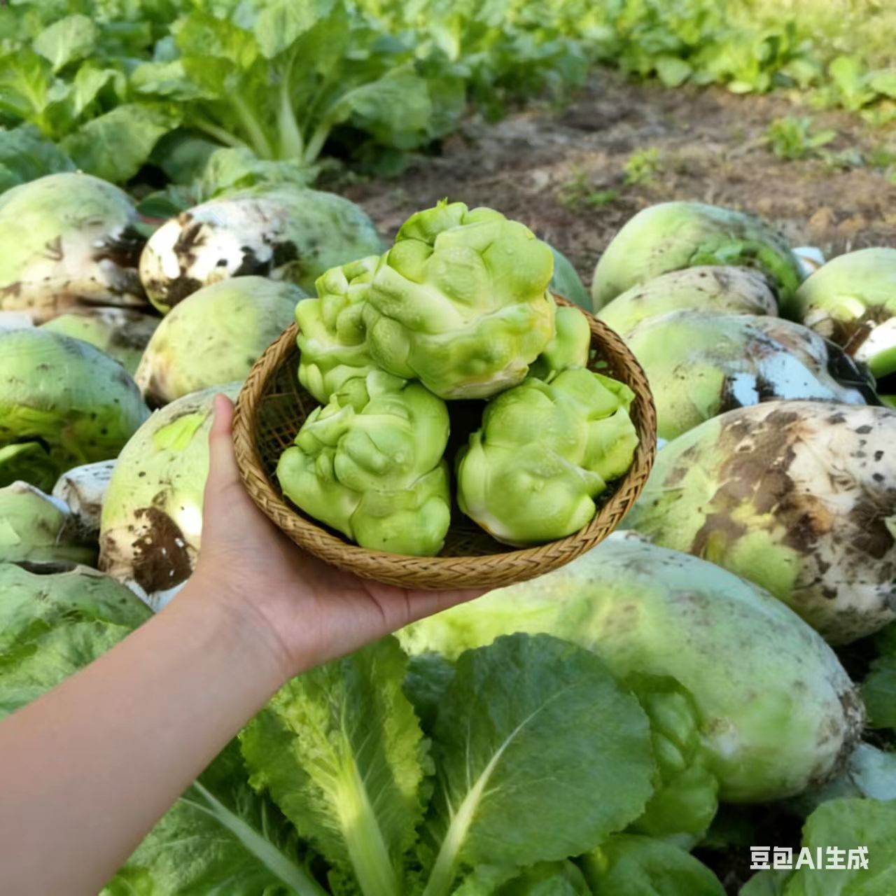 (坛坪村助农自播间）农家种植的大兜菜萝卜、坨坨菜、罐罐菜、棒笋