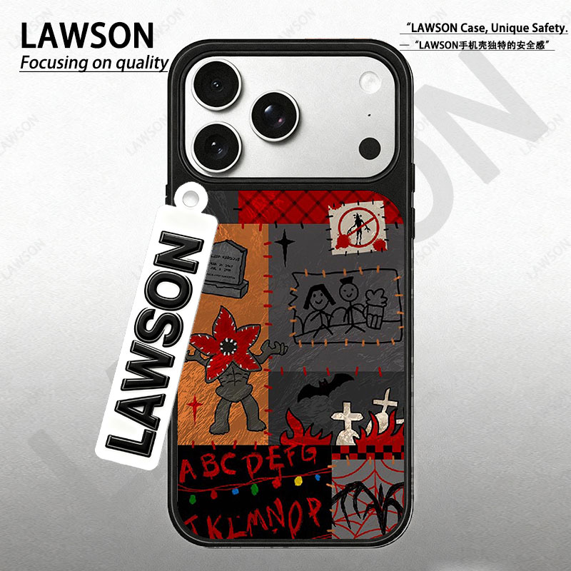 怪奇物语磨砂磁吸黑边苹果17promax/16/15华为小米防摔防汗手机壳