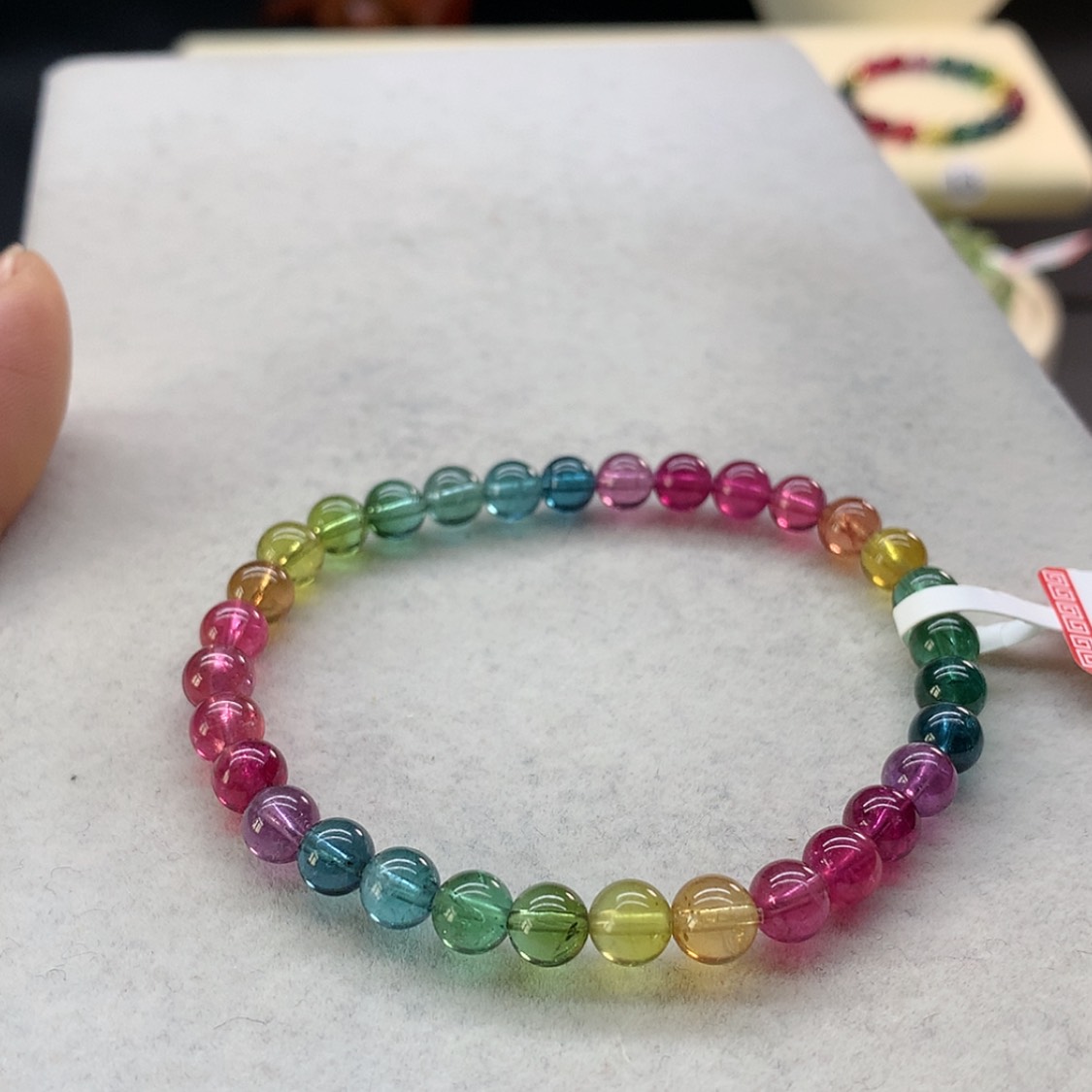 【闪购商品】未镶嵌手链碧玺彩虹色标单圈5.8