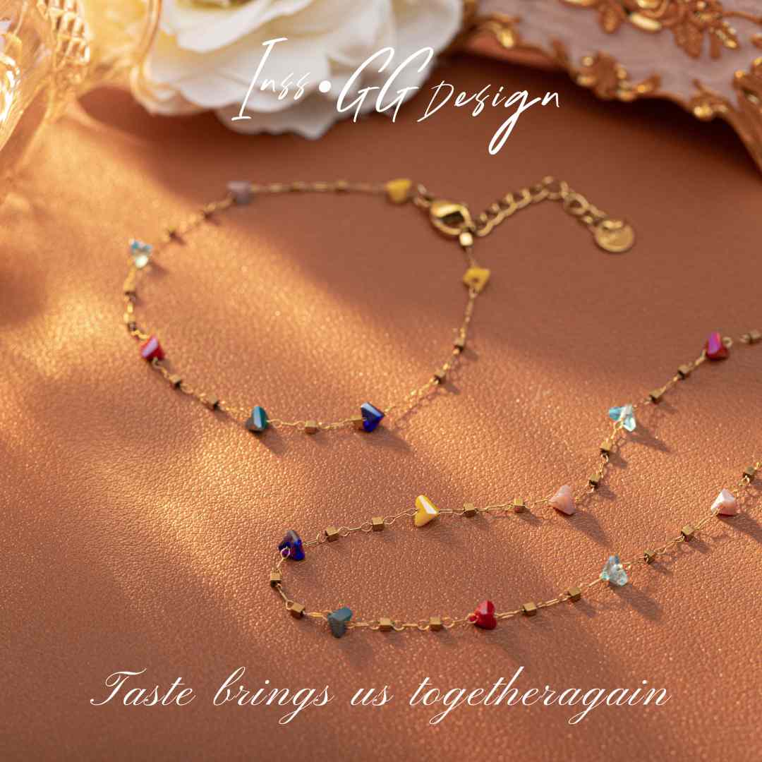 钛钢仿水晶项链 【INSS · GG】 手工轻奢小众彩色项链X652