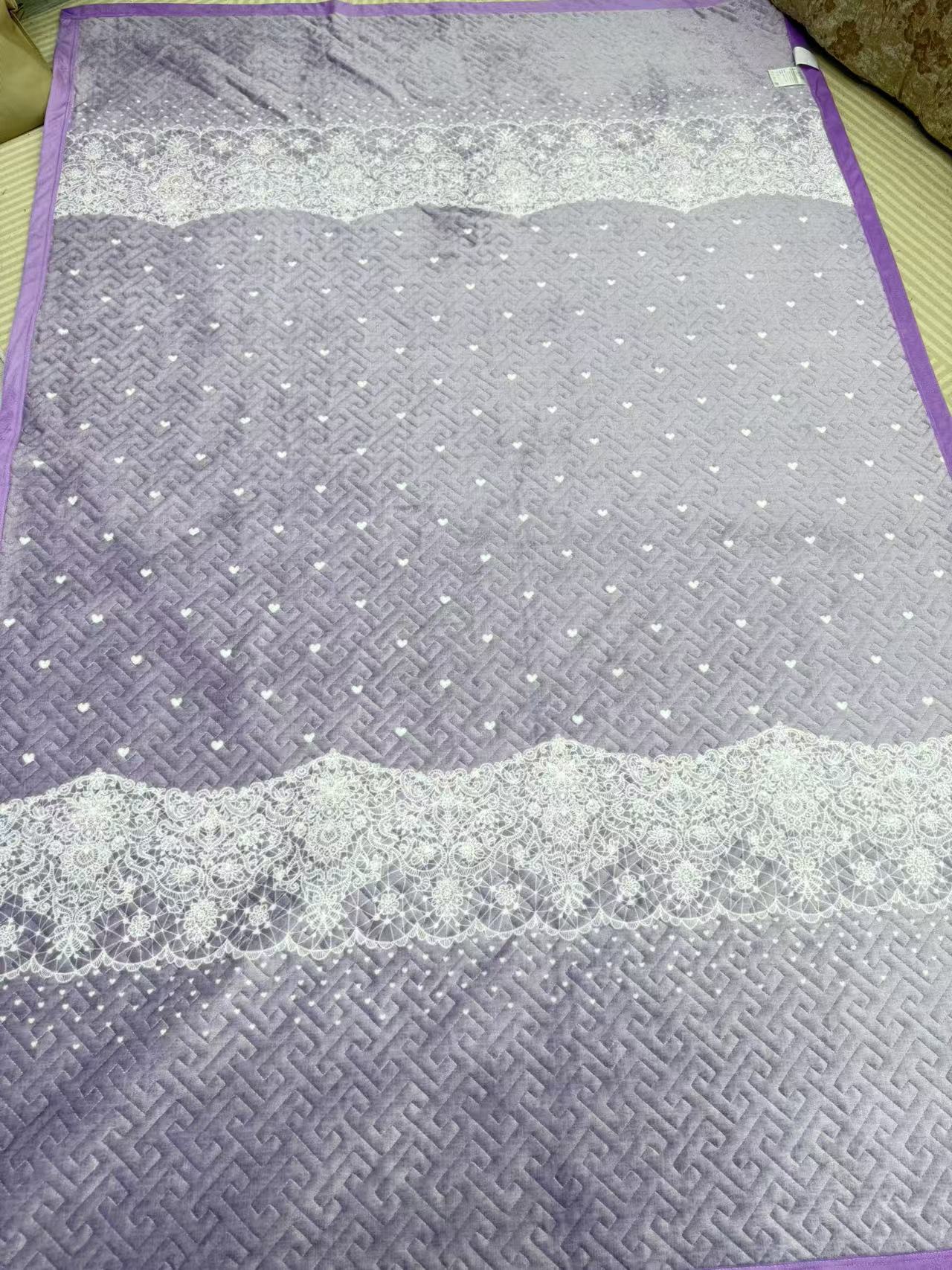 床盖-紫色涟漪230*250加厚加绒大床盖