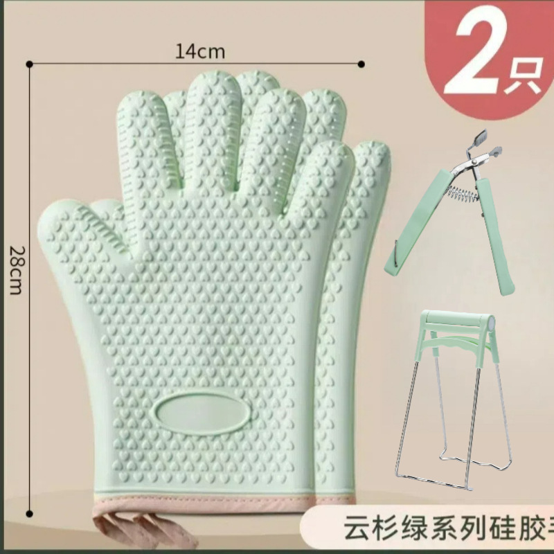 微波炉硅胶防烫手套烘焙烤箱专用隔热手套批发加厚耐高温厨房家用