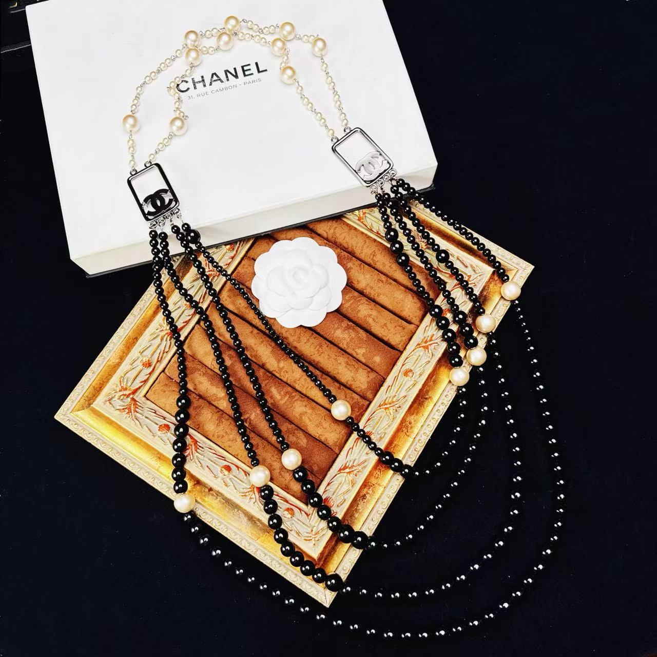 95新 Chanel/香奈儿 柚礼中古/香奈儿枪色琉璃双C项链LZ512067