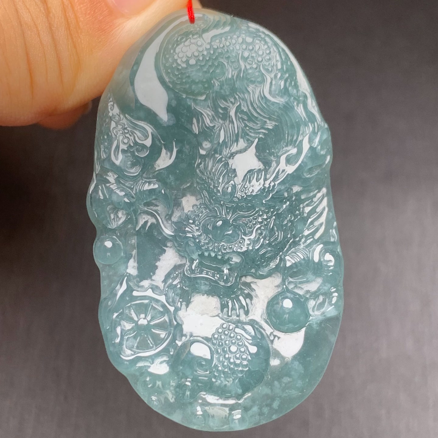 翡翠吊坠天然翡翠A货冰种龙牌吊坠正品翡翠生肖龙吊坠龙牌礼物