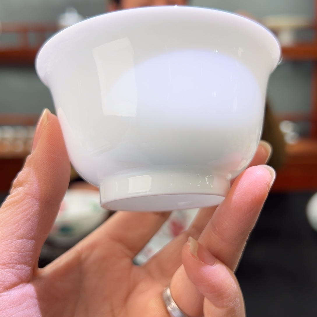 柴窑素胎撇口杯杯