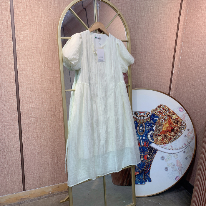 RR062孕妇杏色连衣裙M90-120L130XL140XXL150