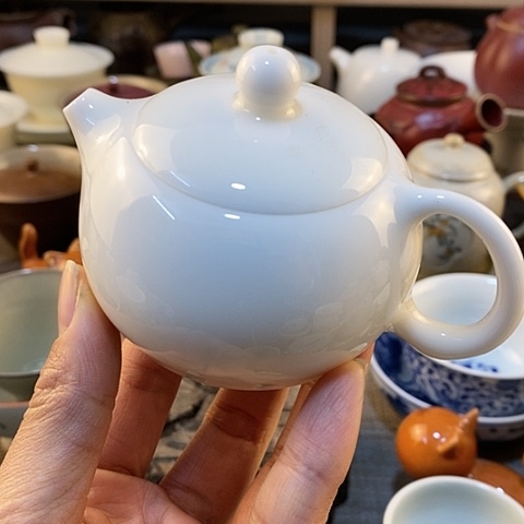 瓷片微瑕手工壶100容量