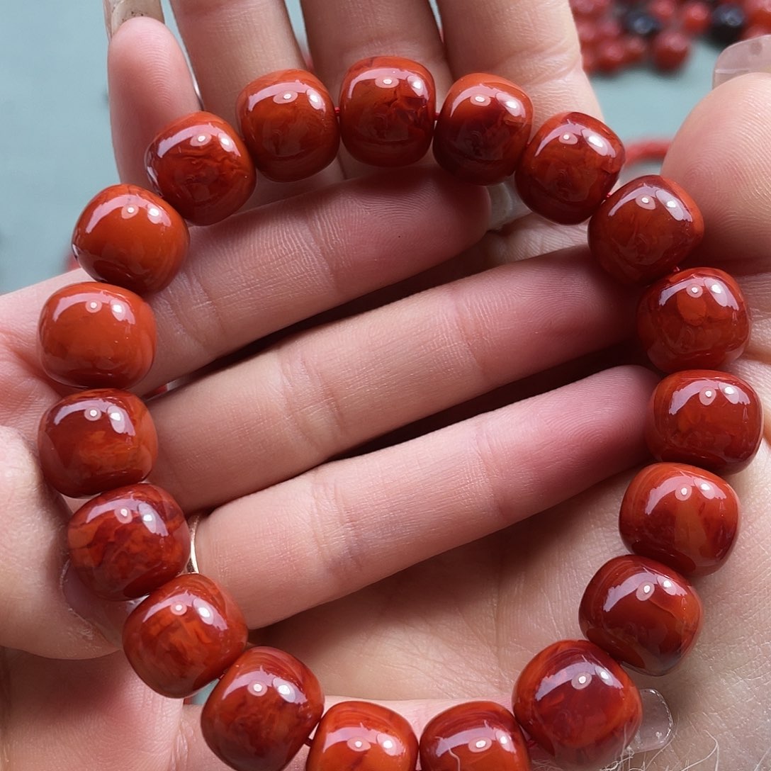 南红玛瑙手链未镶嵌蓝*钰