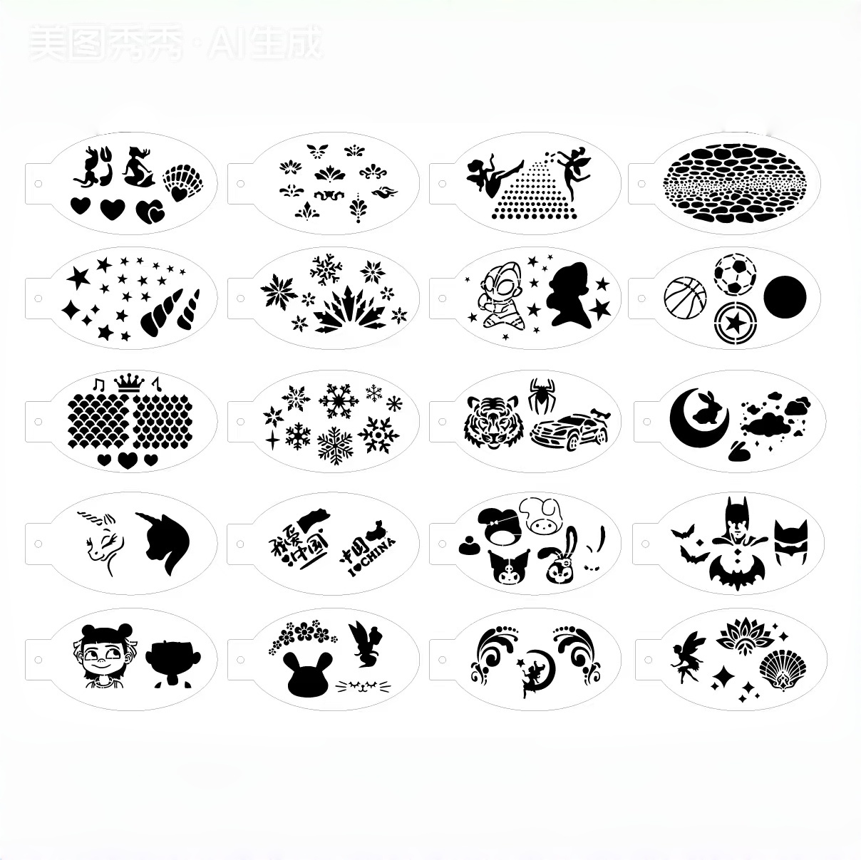 彤婳妆绘面部彩绘拓印模板尺寸适合儿童