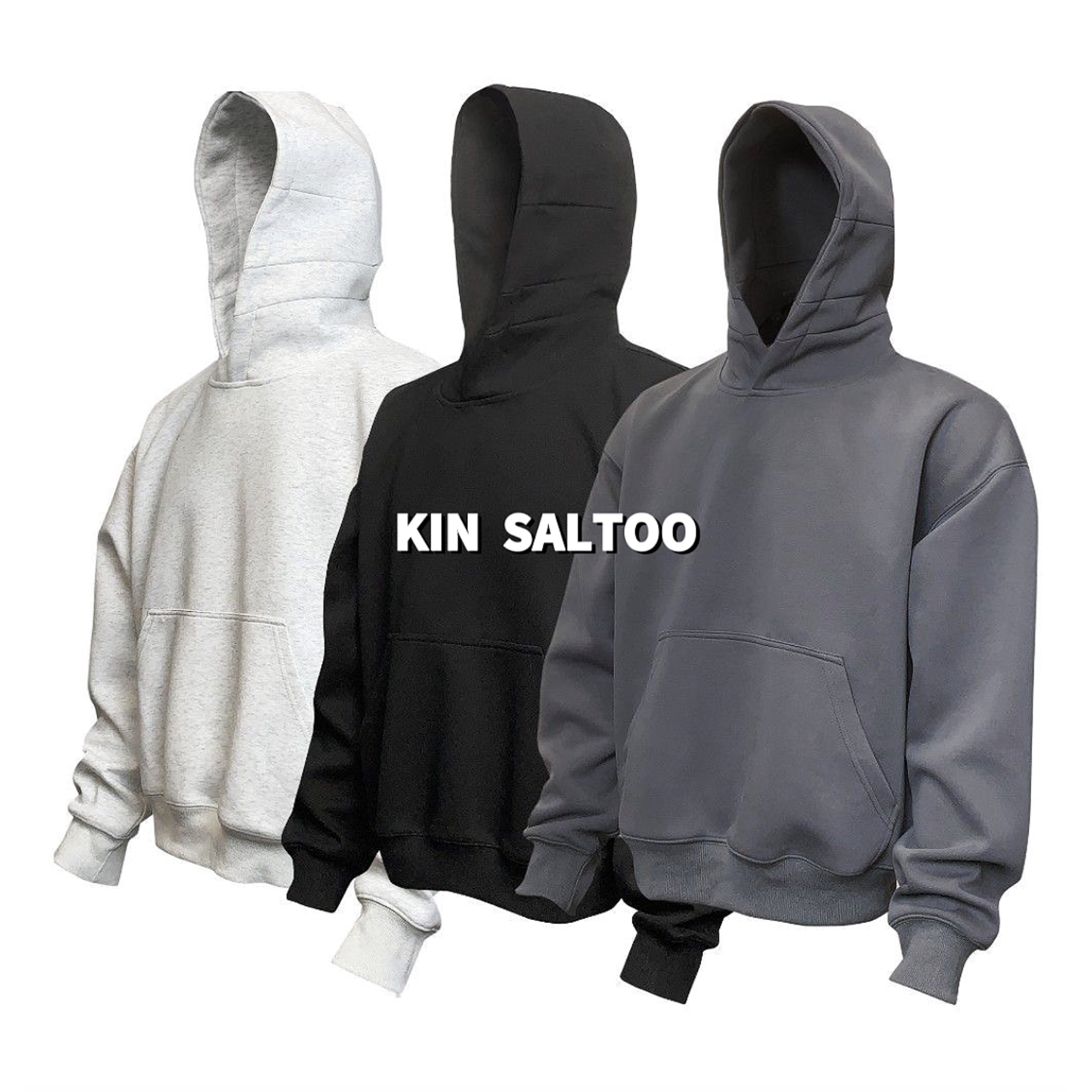 KINSALTOO“套头卫衣”fog版型纯色帽衫秋季美式连帽卫衣男女同款