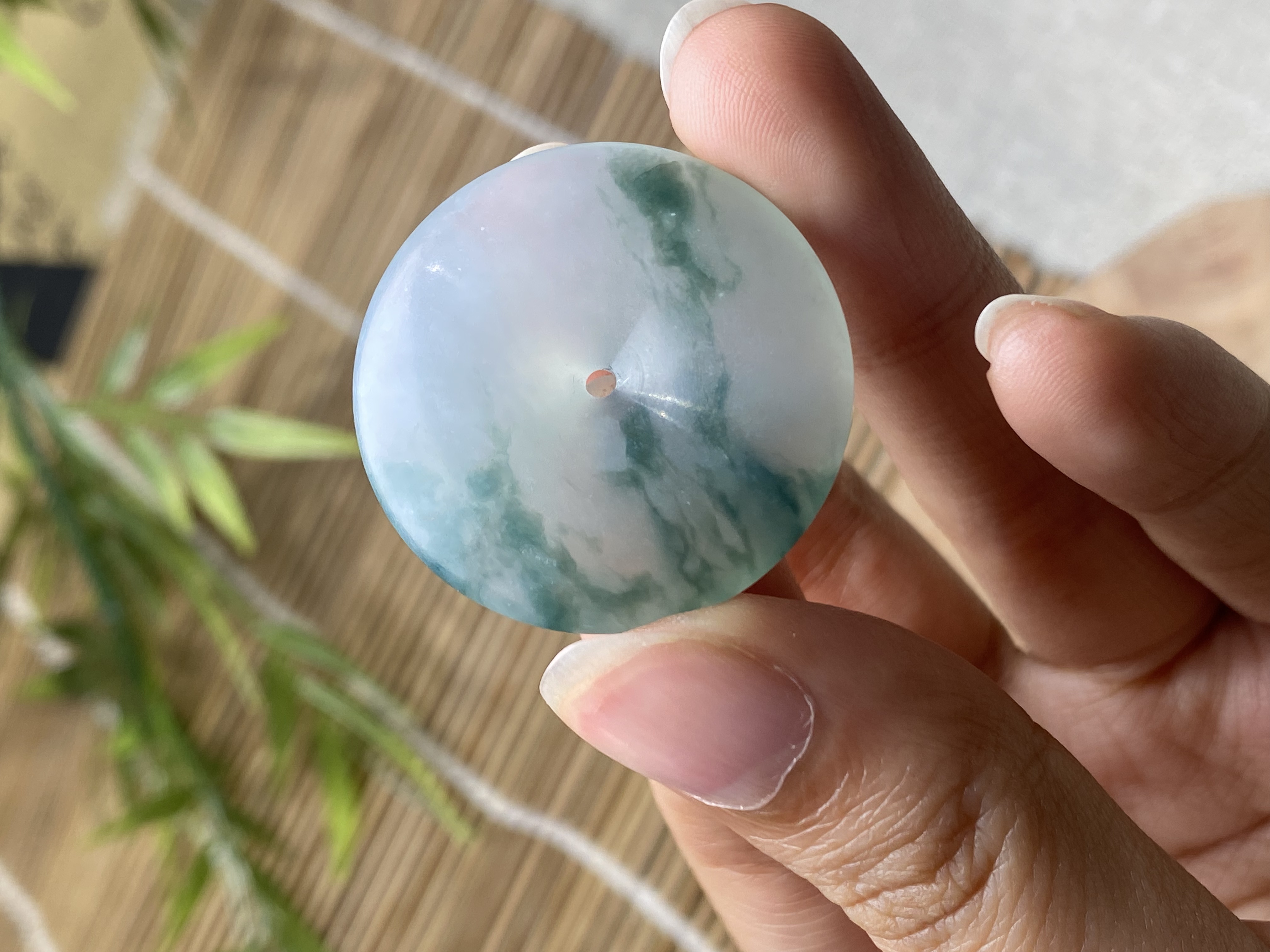 翡翠毛货冰飘花平安扣