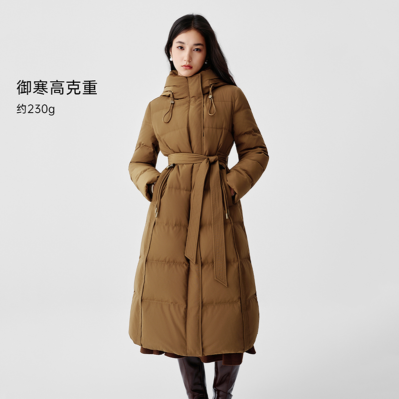 【花瓣羽绒】珂莱蒂尔2025冬新90鹅绒系带羽绒服加厚保暖外套女