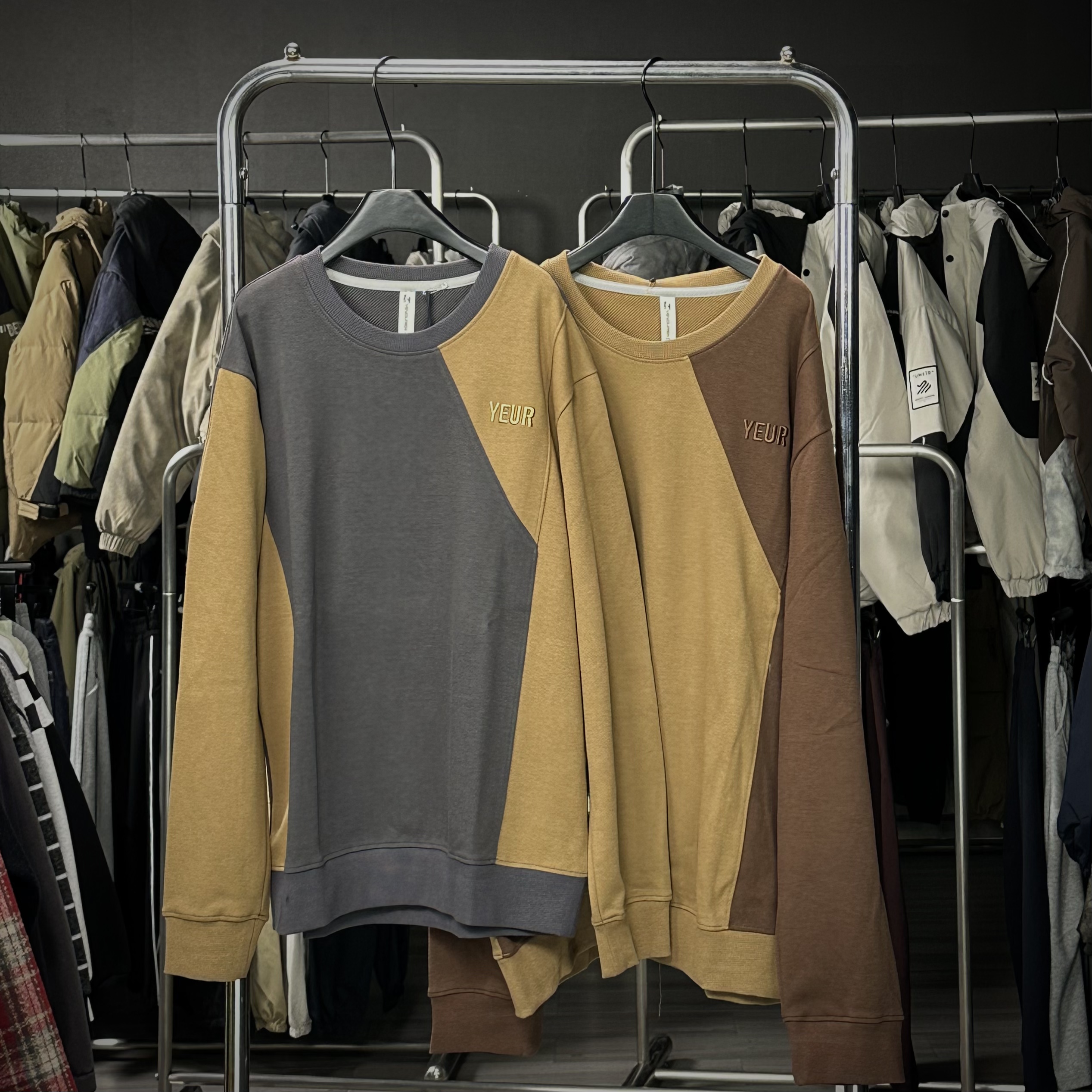 【实体现货库存】男童保暖卫衣圆领拼接长袖卫衣秋冬ZBW-232536