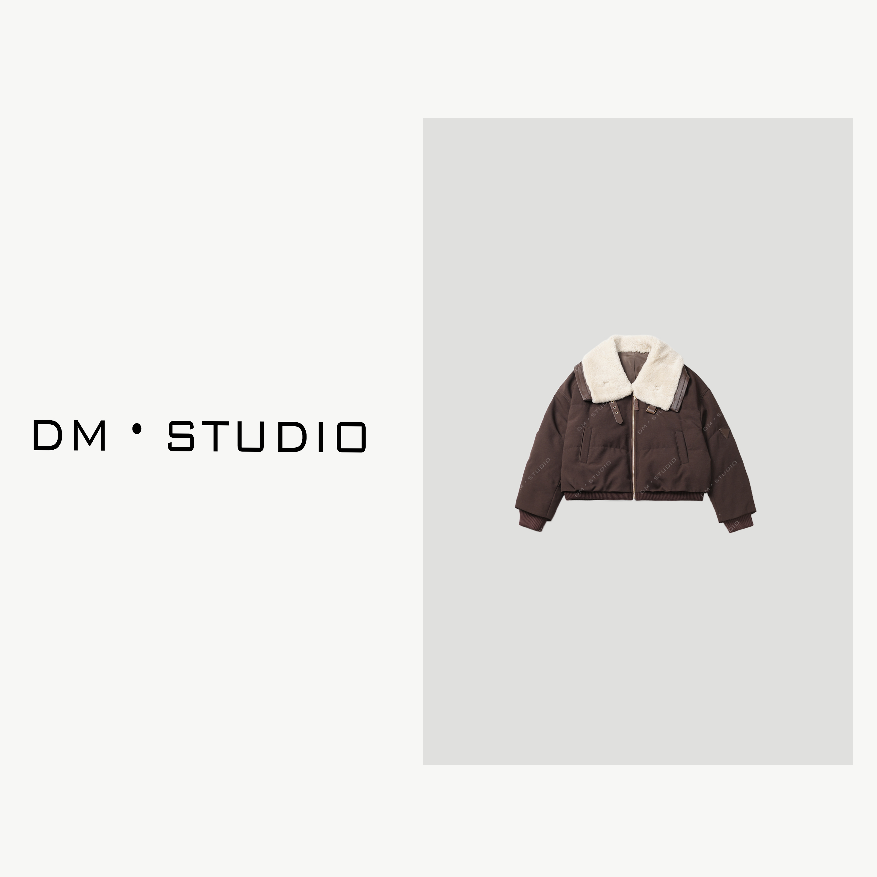 -DM•STUDIO/静奢复古高级感中空纱皮毛一体毛领鹅绒服（25157）