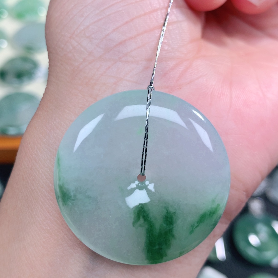 翡翠未镶嵌吊坠(不含链)34.8-6.0