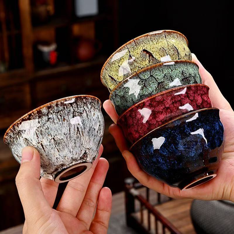 窑变五行杯主人杯单个大号陶瓷茶杯爆款建盏功夫茶杯
