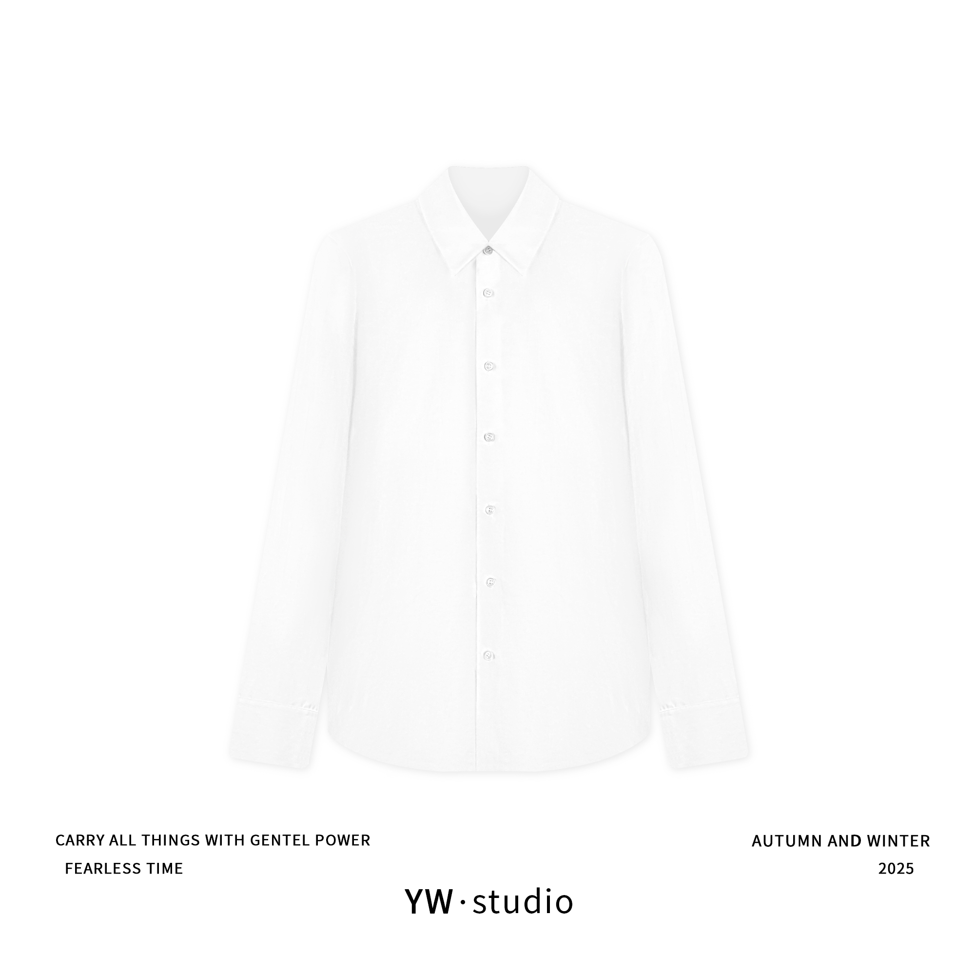 YUWEI/定制 高智感100%棉纯色小翻领Polo单排扣衬衫 CYPM25090