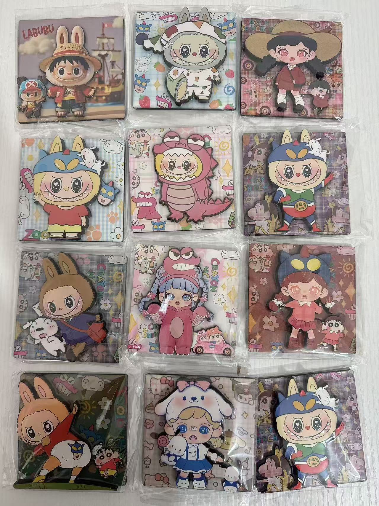 【冰箱贴可换款】直播拆-潮玩创意卡通木质流沙金属混拆磁性冰箱贴