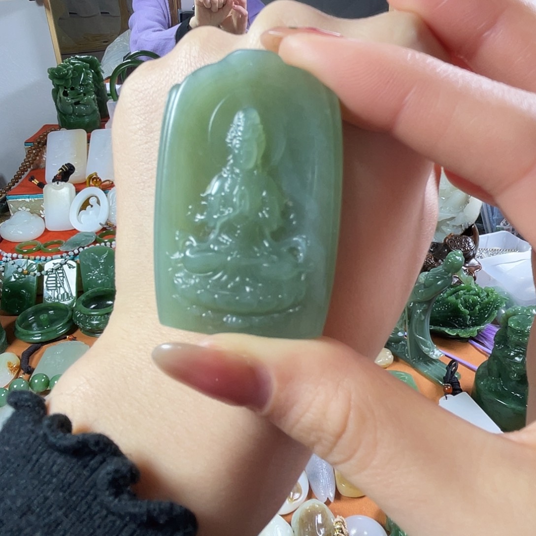 小***芙和田玉（碧玉）未镶嵌挂件