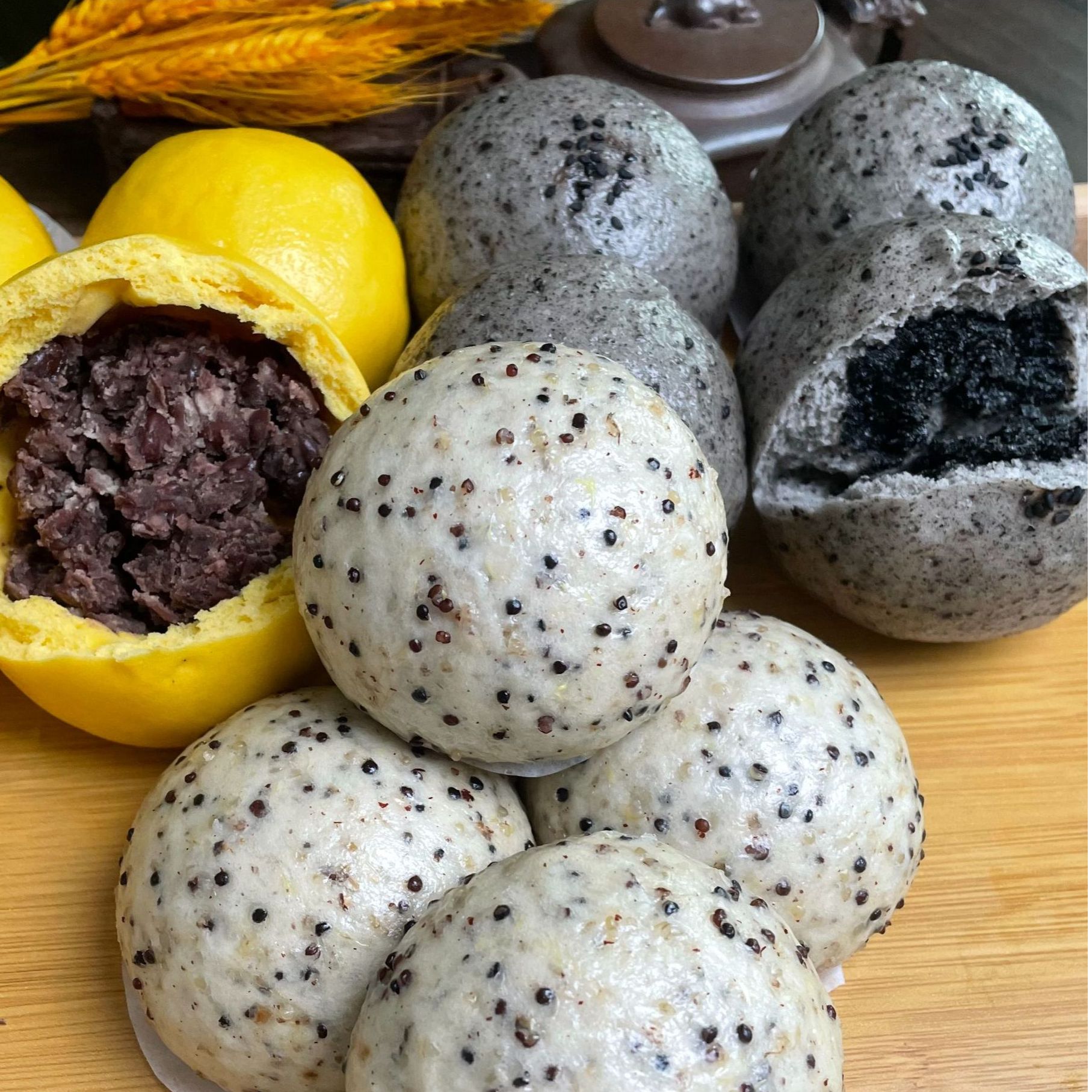 老面馒头（混合装）黑芝麻花生碎4个南瓜红豆4个三色藜麦4个（12个装