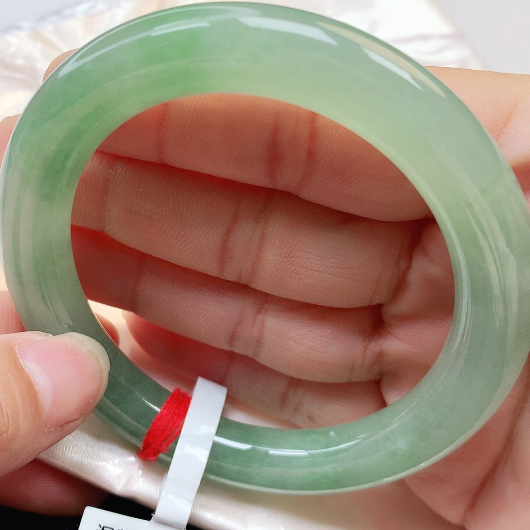 未镶嵌手镯翡翠缅甸纯天然A货翡翠果冻胶底圆条