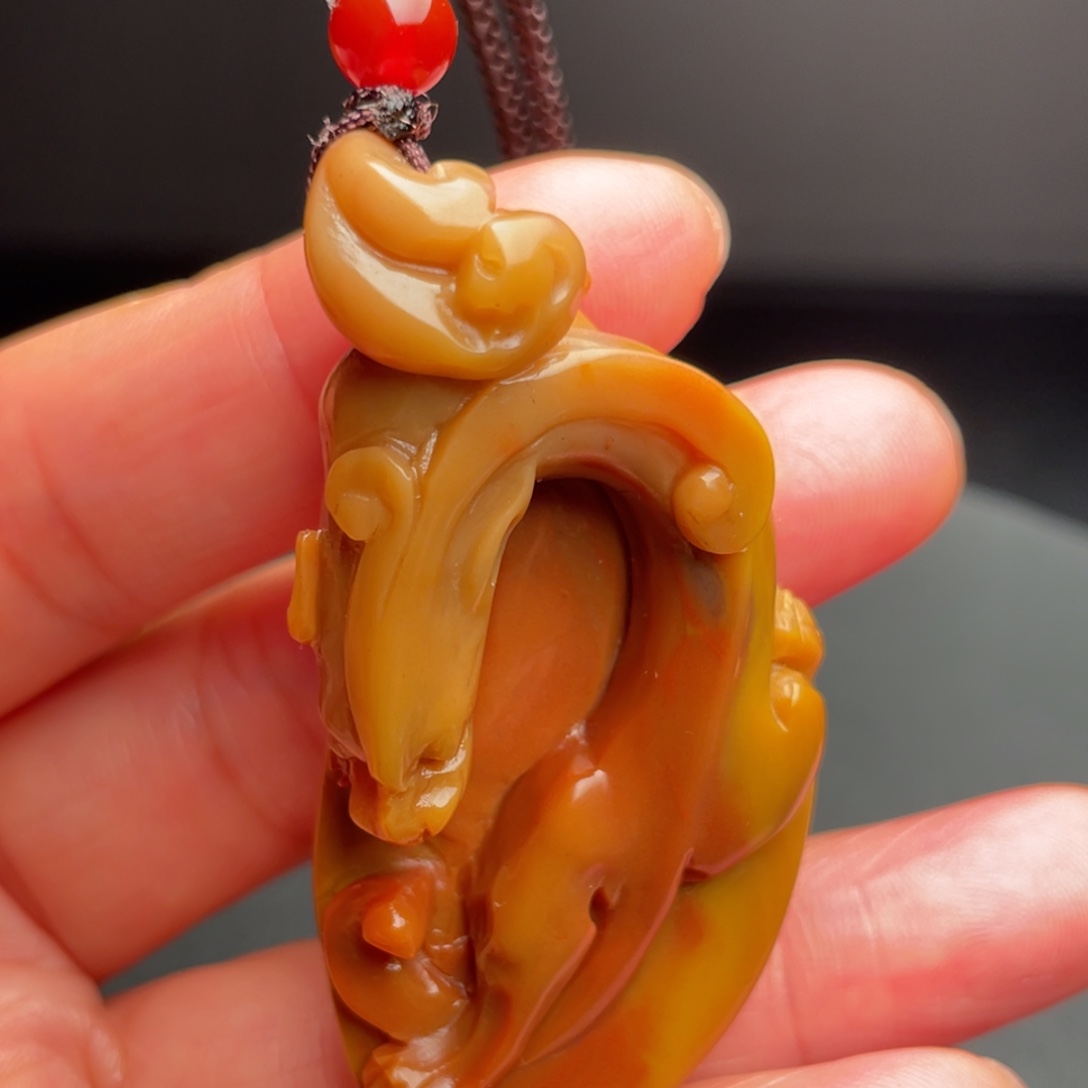 白***胖田黄石田黄石手把件挂件