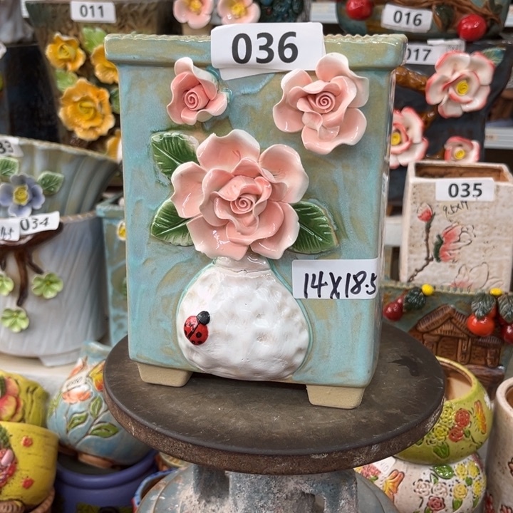 紫砂花盆粗陶材质多肉花盆