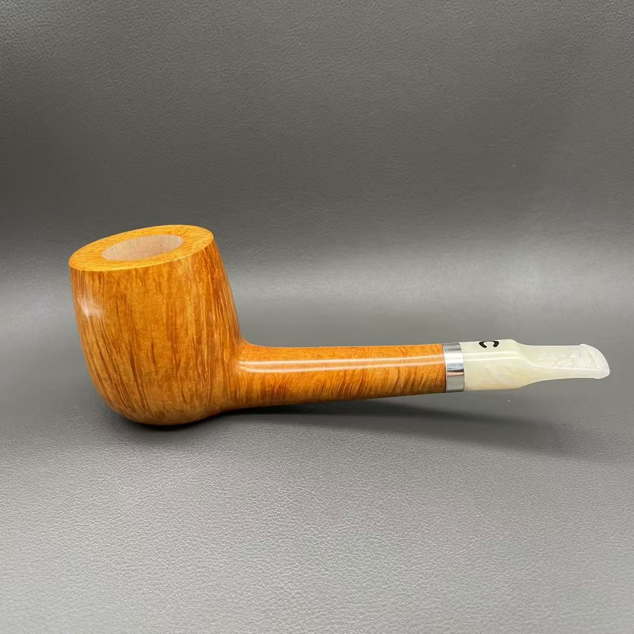 意大利齐博6级原木色石楠木火焰纹大长腿手工斗