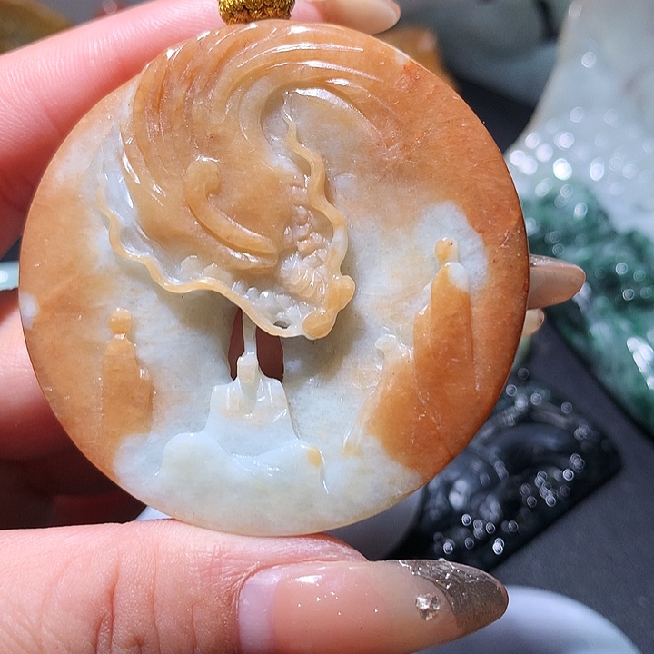 翡翠未镶嵌颈饰保真天然A货翡翠
