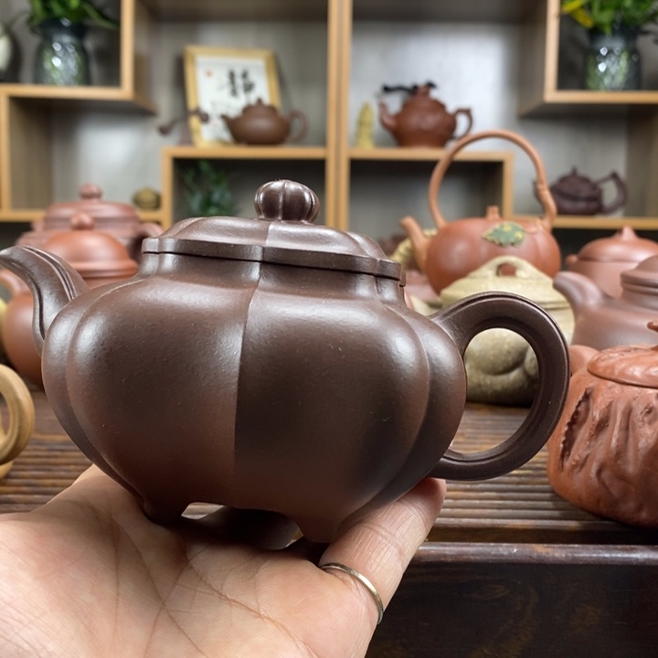 紫砂茶壶平***月原矿紫砂壶