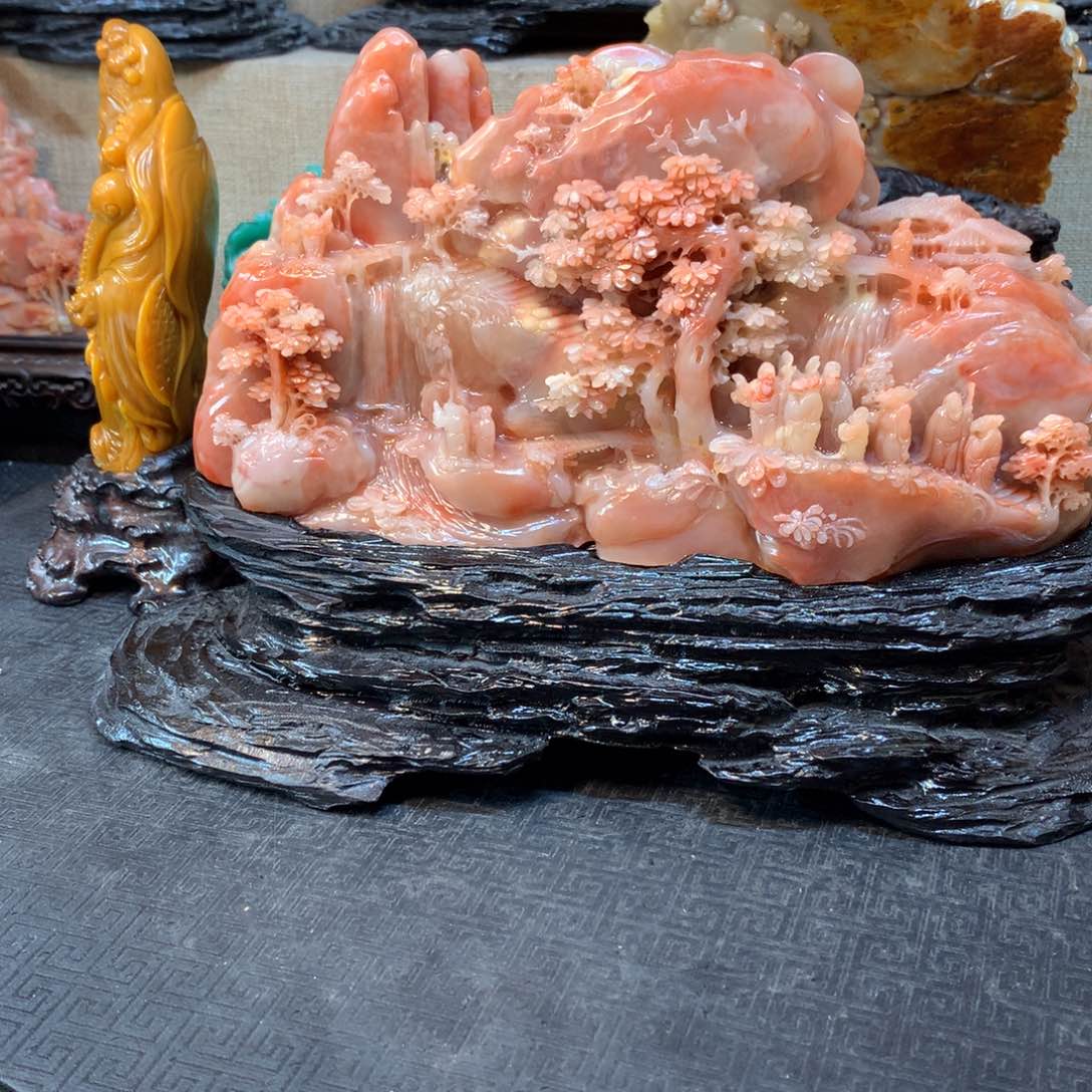 寿山石五***金寿山石摆件