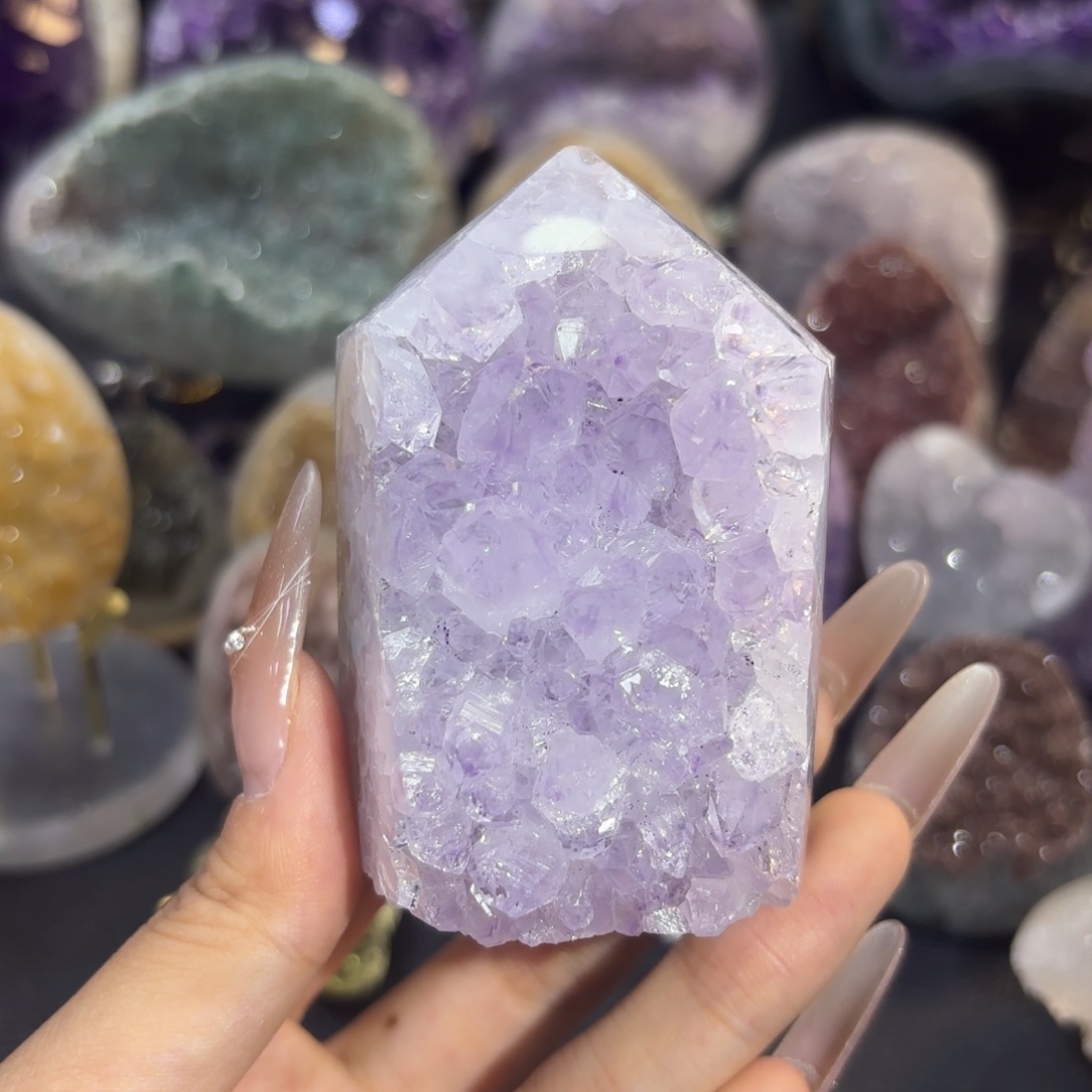 未镶嵌紫晶大型摆件（非配饰）仙紫柱子