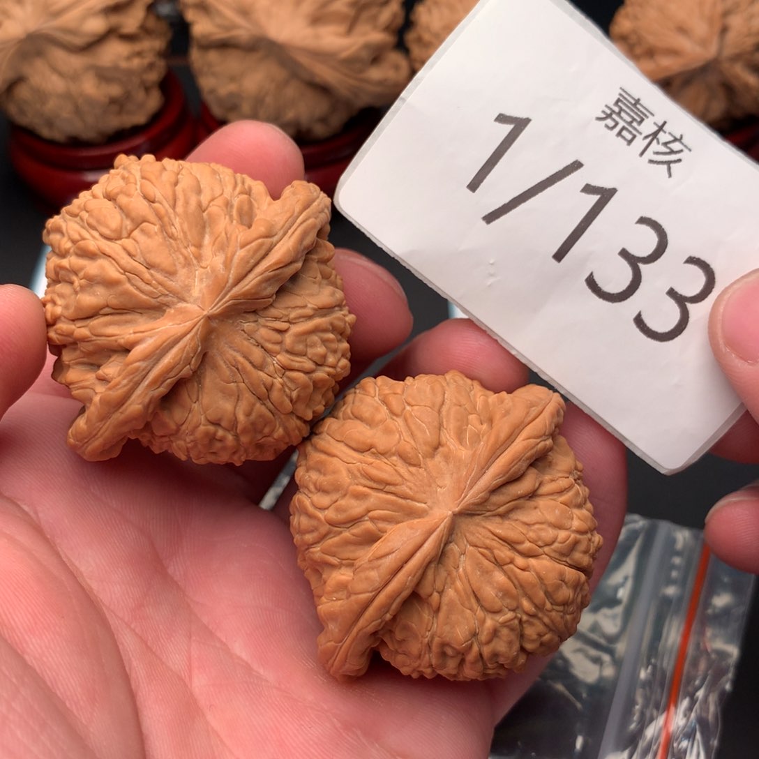 文玩核桃把件满肉白狮子47