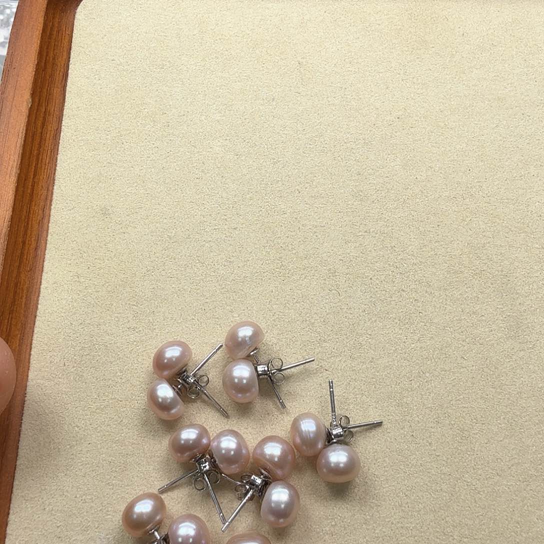 淡水珍珠耳饰银S925镶嵌