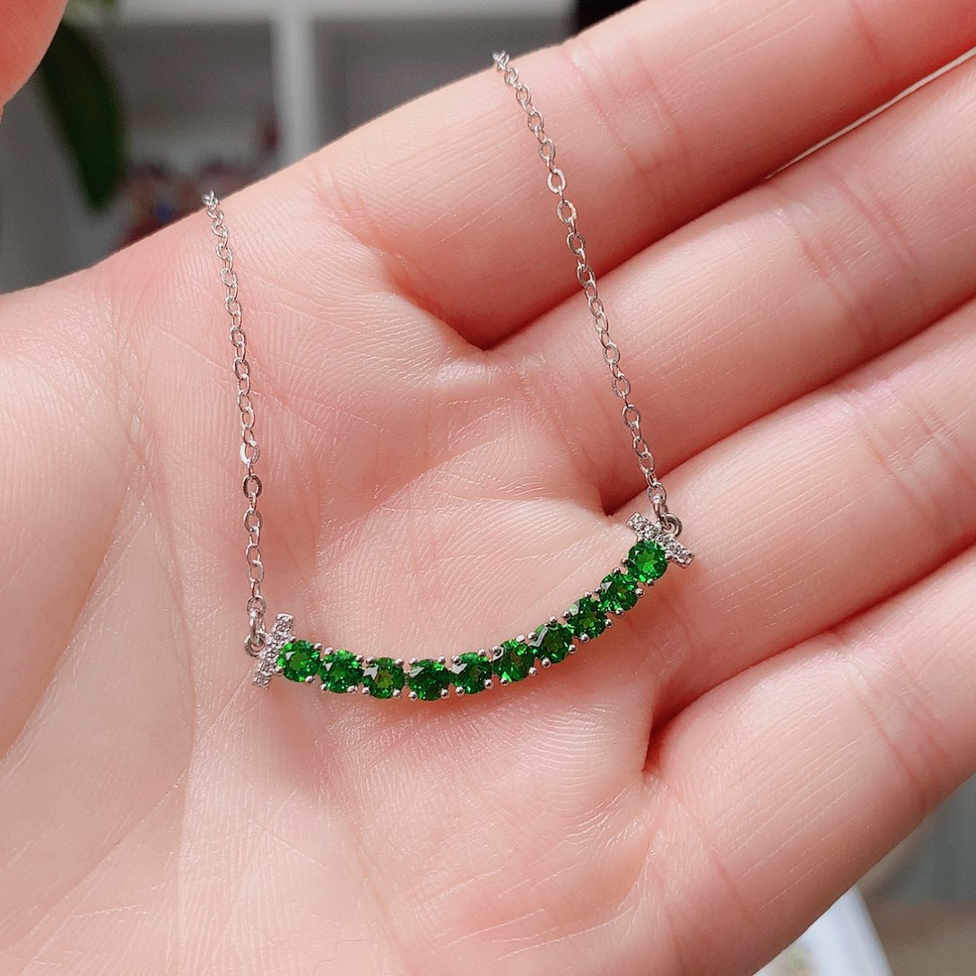 银S925镶嵌透辉石吊坠