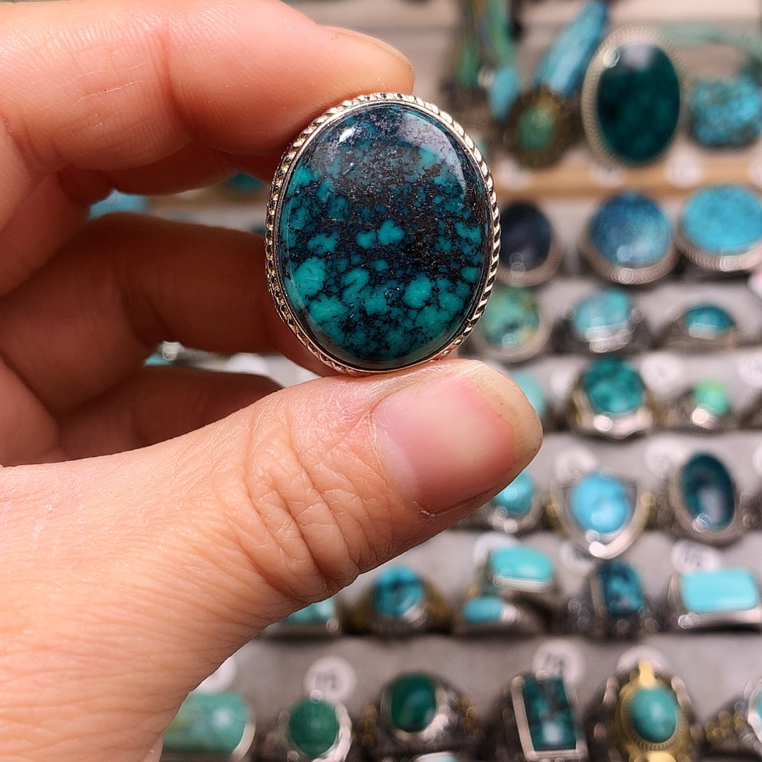 绿松石挂件银S925镶嵌