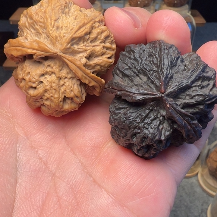 文玩核桃把件蛮荒古蟾42龟背阴阳对