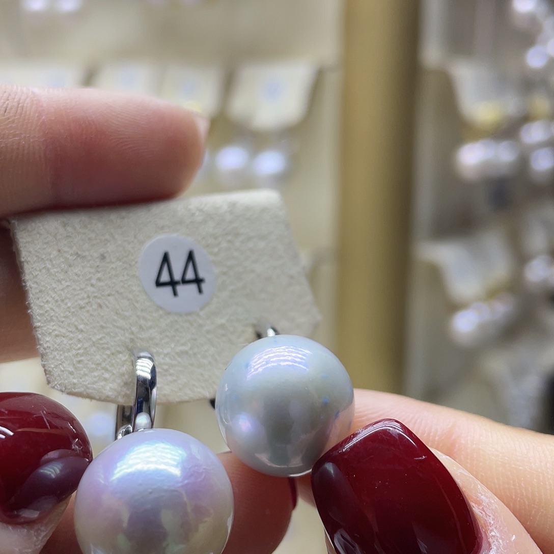 淡水珍珠耳饰银S925镶嵌